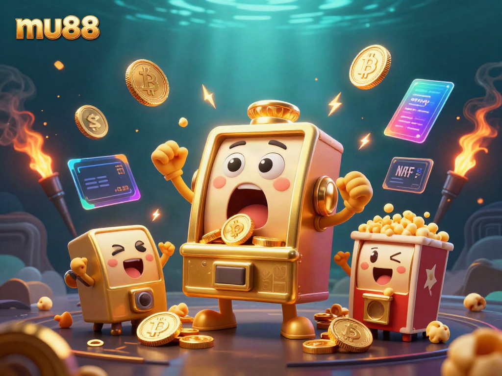 Experience mu88's thrilling jackpot excitement with a vibrant slot machine celebration.