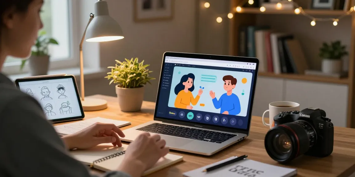 Engaging interaction with Crush on AI in a cozy home office setting showcasing virtual companionship.